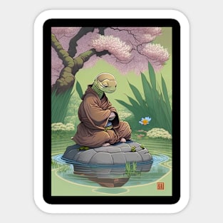 Turtle Monk Meditating Sticker